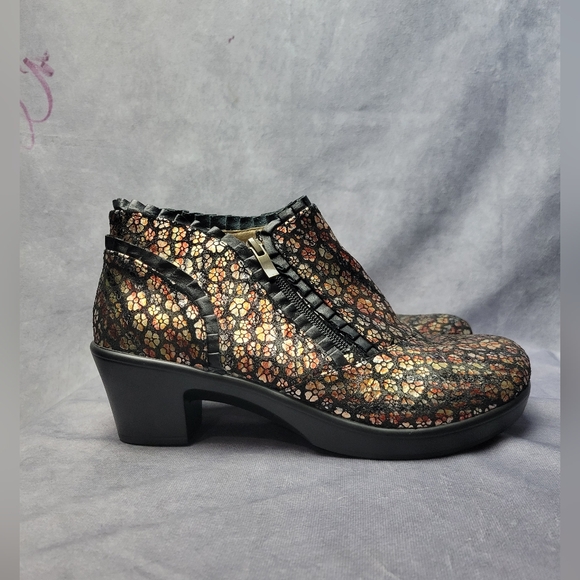 Alegria Shoes - Alegria Hannah Autumn Poppy‎ Ankle Boots Metallic Ruffle EU Size 40 / US 10